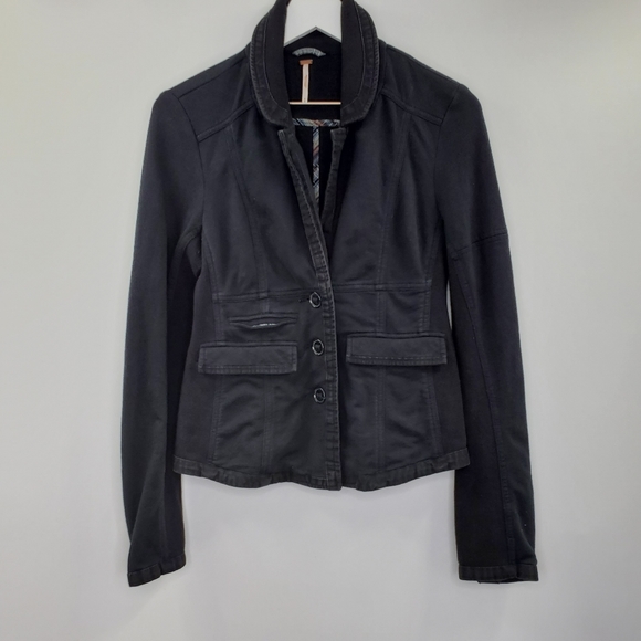 Free People Jackets & Blazers - Free People Button Up Blazer Military Jacket Black